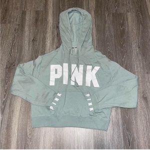 PINK mint green cropped hoodie like new